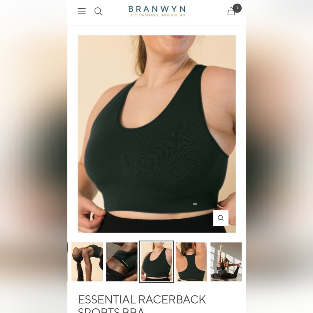 Branwyn Essential Racerback Sports Bra — Black
